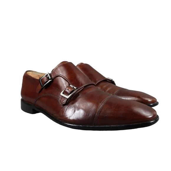 Calibrate Shoes Mens 10 Oxford Double Monk Strap Buckle Classic Leather Formal - Picture 1 of 16